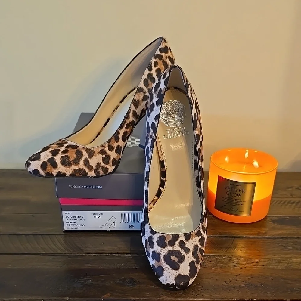 New In Box Vince Camuto Leetey Leopard Print Pumps - Picture 1 of 11
